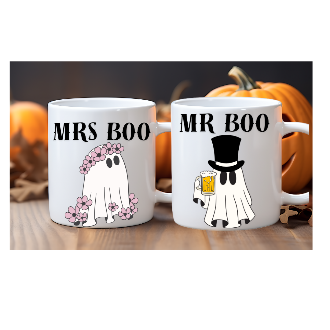 2x cute spooky ghost wedding Mr&Mrs