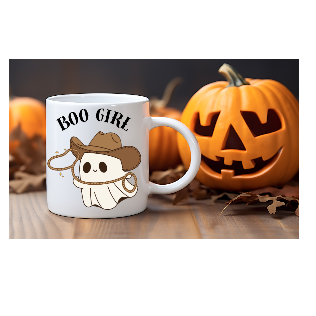 Cowgirl Halloween cup cute ghost