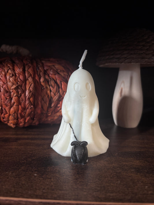 👻 Ghost with Dog Candle