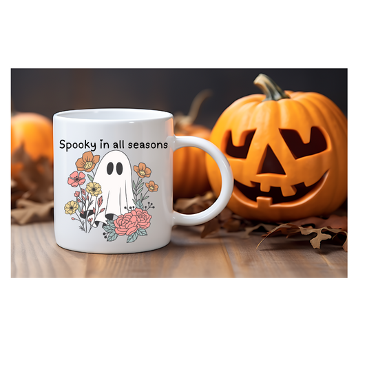 Cute Ghost Flower Spooky in all seasons cup