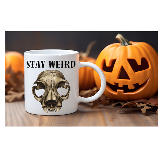 Stay Weird Skull cup